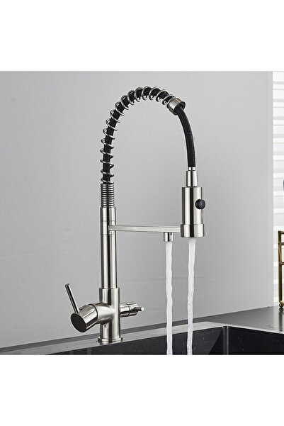 Blackswan Design Baterie chiuveta bucatarie, Blackswan, Tip M250, nichel cu iesire pentru apa purificata, 48 cm