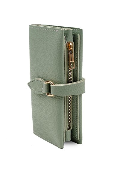 Mio Gusto Green Color Gold Ring Buckle Women's Wallet