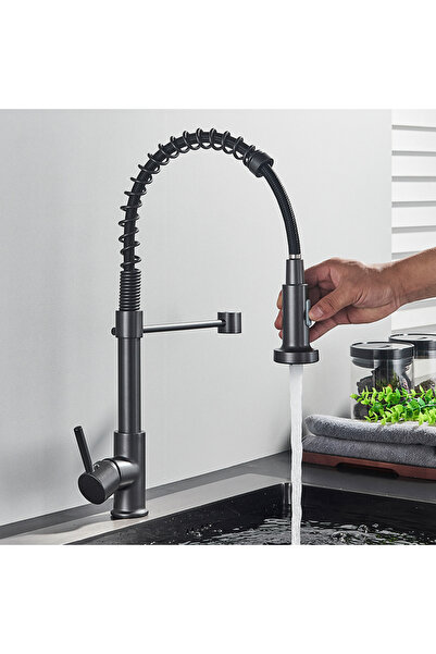 Blackswan Design Baterie chiuveta bucatarie, Blackswan, Tip M237, model gri antracit, dimensiune 44 cm