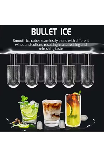 ET-LIFE Electric Ice Maker, 1.1Liter, 120W, with Handle and Self-Cleaning, for kitchen Office GSN-Z6Y1 White