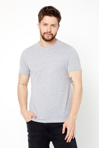 mmetalic Men's Multi-Colored T-Shirt Regular Fit Relaxed Fit Crew Neck 5-Piece Basic T-Shirt Pack