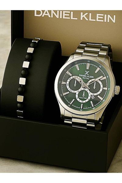 Daniel Klein Royal Metallic Original Men's Wristwatch & Bracelet Set – in Stylish Gift Box