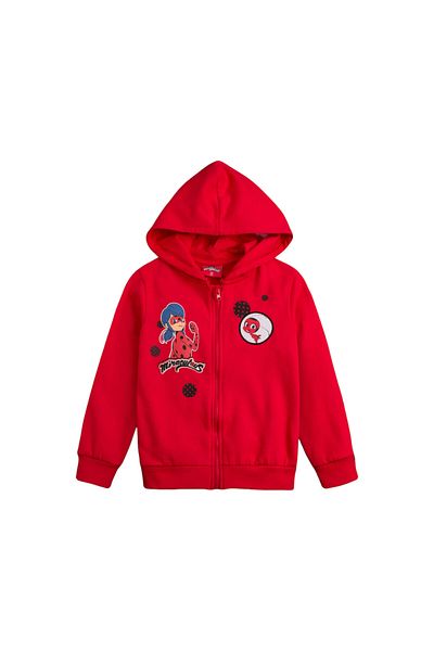 Miraculous Girls' sweatshirt, 100% cotton, red, size 116 cm, Miraculous LadyBug