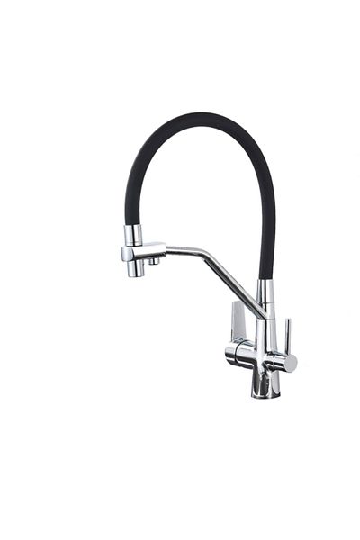 Blackswan Design Baterie chiuveta bucatarie, Blackswan, Tip M51 cu iesire pentru apa purificata, model crom, 43 cm