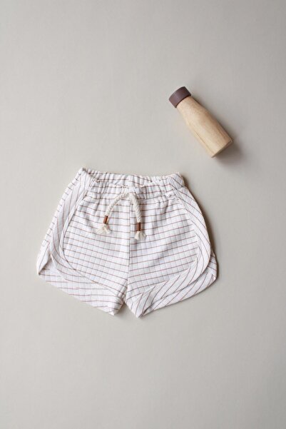 Oh La La Koala For Little Ones Biyeli Bağcıklı Kahverengi Çizgili Şort