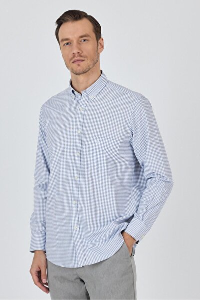 İmza Довгий рукав, картатий візерунок, тканина, комір на ґудзиках, кишені, бавовна, класичний крій, комфортна посадка, сорочка 1004250197