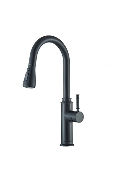 Blackswan Design Baterie chiuveta bucatarie, Blackswan, Tip M311, negru mat cu 2 moduri si buton pauza, 41 cm