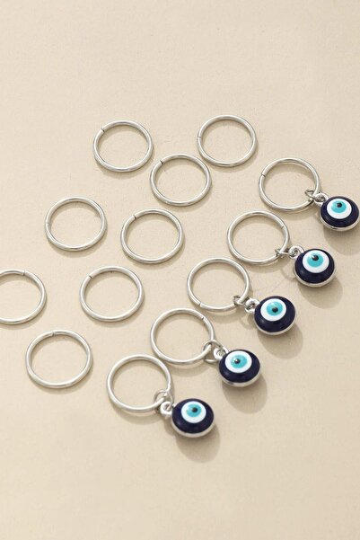 New Obsessions Щипка за коса с мъниста „Зло око“, пакет от 13 броя