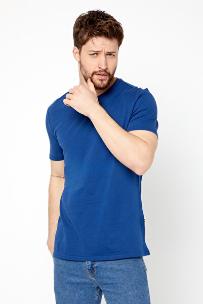 mmetalic Pánské vícebarevné tričko Regular Fit Uvolněný střih Crew Neck 5dílný základní balíček triček