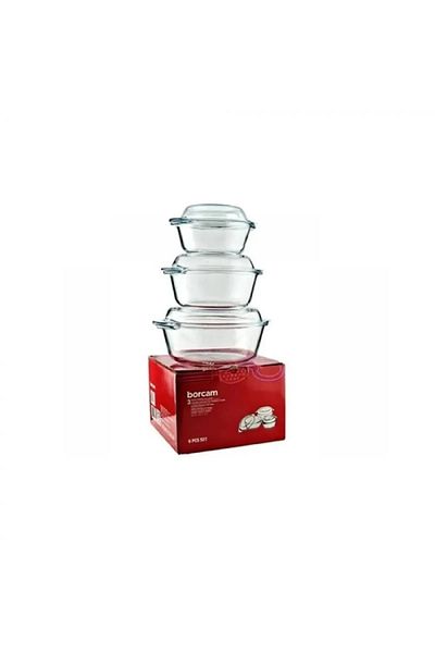 Paşabahçe Pashbahçe 3" Pyrex with Lid (large Size Pot Set)