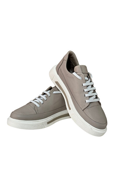 Mammamia Kadın Deri Sneaker Ayakkabı Silver Grey(vizon)
