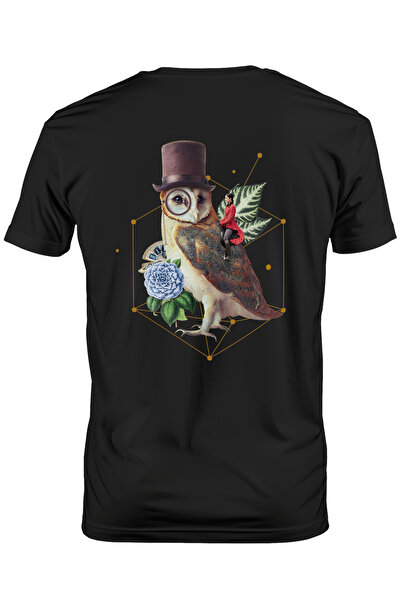 StoryGift Romania Tricou Barbati Cu Bufnita, Figuri Geometrice, Flori, Palari...