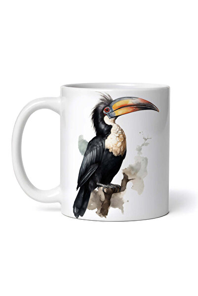 OEM Cană albă personalizată, Toucan negru, INOVATIX®. 330ml
