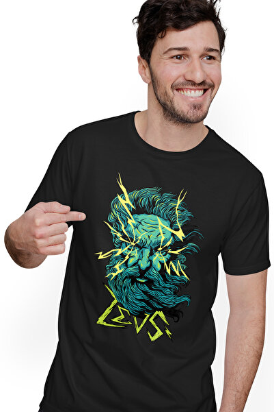 StoryGift Romania Tricou bărbătesc Zeus Nervos, cu mâner negru, cu imprimeu p...
