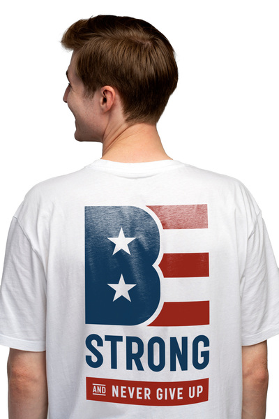 StoryGift Romania Tricou bărbătesc cu mesajul B Strong Never Give Up, motivaț...