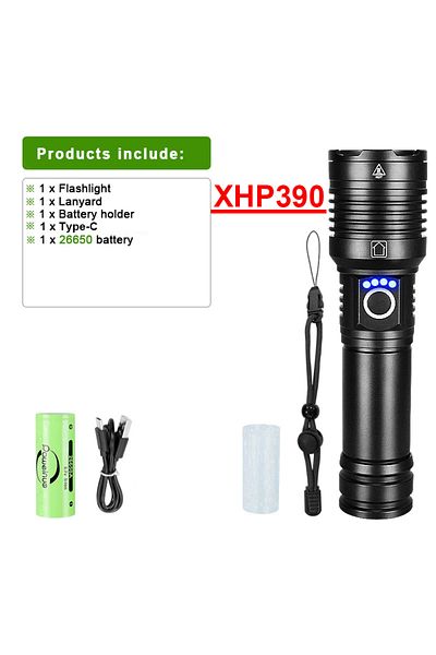 Choice Xhp390 B Xhp390 Super Powerful Led Flashlight Usb Rechargeable Torch Light Tactical High Power Flash