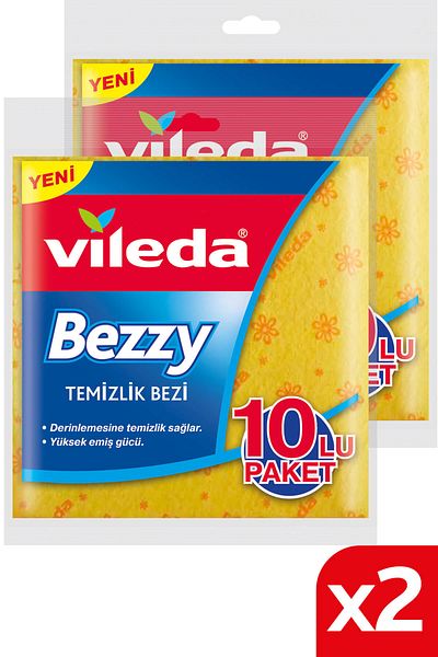 Vileda 2 Pack of 10 Bezzy Kitchen Diapers