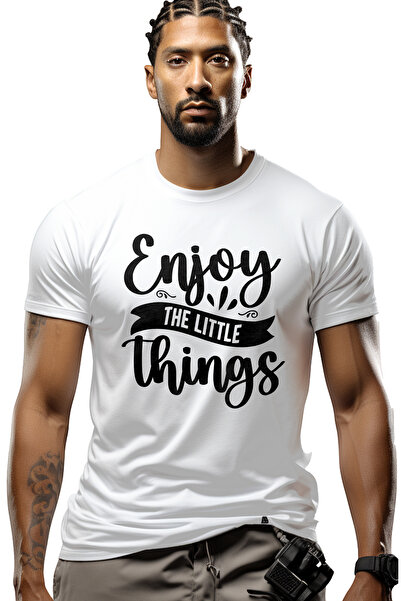 StoryGift Romania Tricou Barbati Cu Mesajul "enjoy The Little Things" - Bucura-te De Lucrurile Mici Marunte Stg