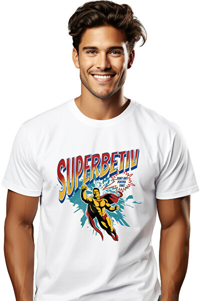 StoryGift Romania Tricou Barbati Super Betiv Super Erou, Sunt Aici Pentru Tin...
