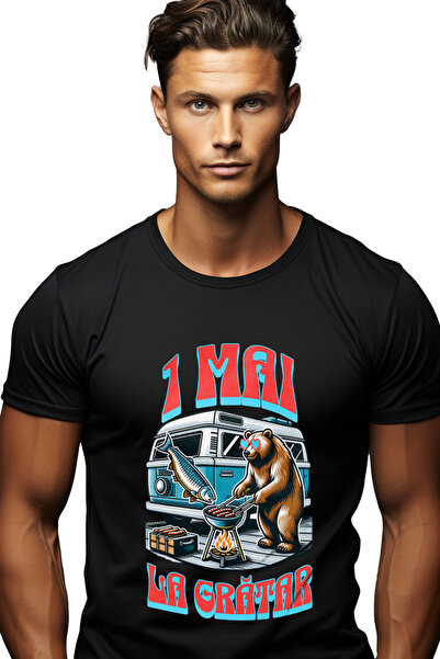 StoryGift Romania Tricou Barbati 1 Mai Urs La Gratar Zi Relaxare Cu Caravana ...