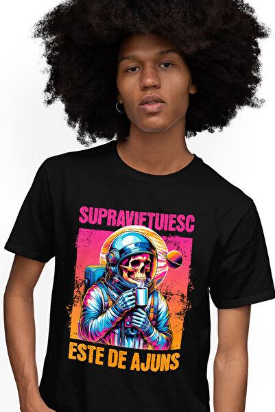 StoryGift Romania Tricou Barbati Schelete Cu Cafea Text Supravietuiesc Este D...