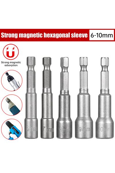 Aideepen 6-10mm 6mm-19mm Magnetic Impact Socket Nut Screwdriver 1/4 Hex Key Set Drill Bit Adapter For Power D