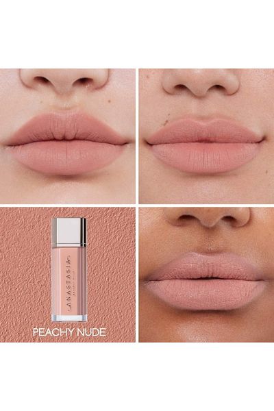 Anastasia Beverly Hills أحمر شفاه سائل مخملي بلون الخوخ الطبيعي - لون الخوخ الطبيعي الفاتح 0.12 أونصة