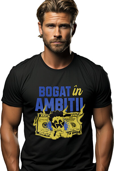 StoryGift Romania Tricou Barbati Bogat În Ambitii Baiat Cu Ochelarii Si Trabu...