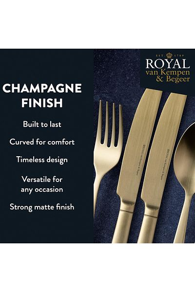PUFO Elegant steel cutlery set, 6 pieces, gold