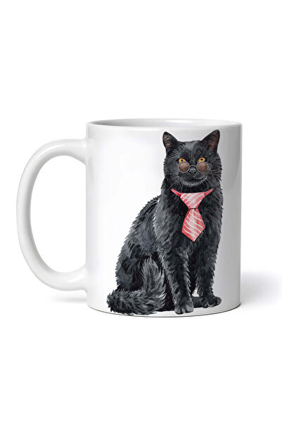 OEM Cană albă personalizată, Pisică frumoasă privind peste ochelari, INOVATIX...