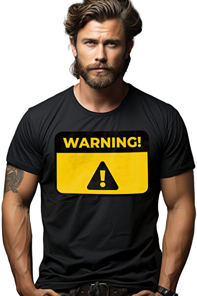 StoryGift Romania Tricou bărbătesc cu mesaj în engleză Avertisment, Semn, Ate...