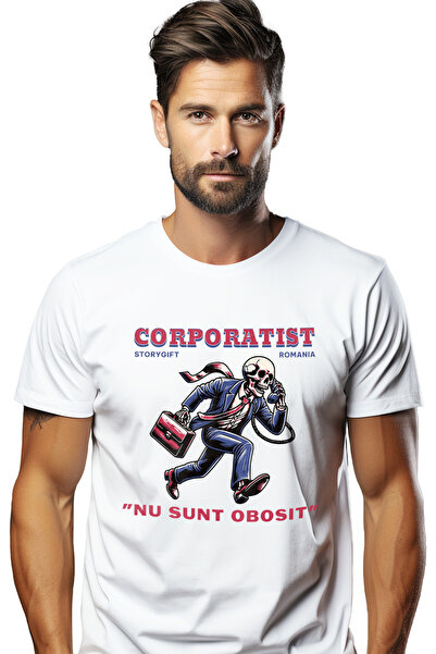 StoryGift Romania Tricou Barbati Corporatist Schelete Cu Telefon Alergand Off...