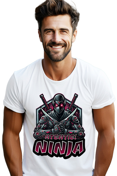 StoryGift Romania Tricou Barbati Atentie Ninja, Jocuri Videa, Lume Virtuala C...