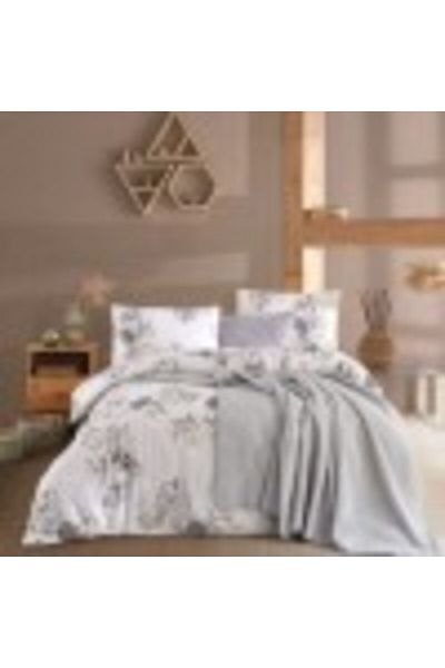 Nazenin Set 5 pieces, bed linen + blanket, Nazenin Home, Parlin Grey