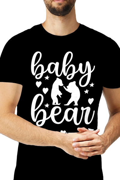 StoryGift Romania Мъжка тениска с надписът на английски език "baby Bear" - Ме...