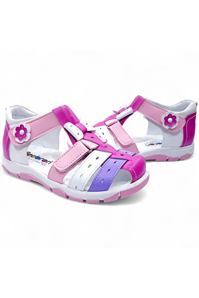 BEEBRON صندل بناتي لتقويم العظام من سلسلة قوس قزح Gku2404p فوشيا أبيض وردي