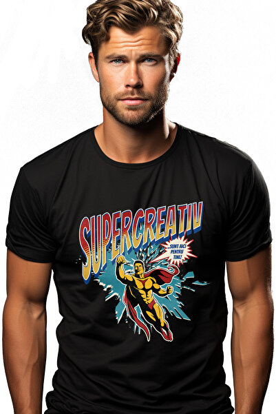 StoryGift Romania Tricou Barbati Super Creativ Supererou Sunt Aici Pentru Tin...