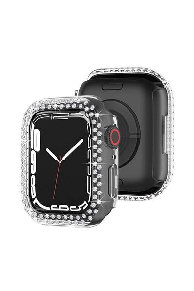 REDz Accessories Carcasă Splendid pentru Apple Watch 4/5/6/7/8, Strasuri, Transparentă - Apple Watch 7/8 41mm