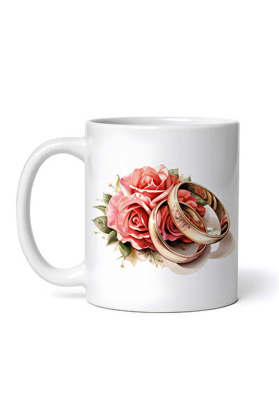 OEM Cană albă personalizată, Verighete Parfumul Iubirii, INOVATIX®. 330ml