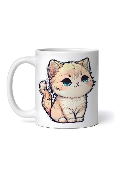 OEM Cană albă personalizată, Pisica Aristocrat, INOVATIX®. 330ml
