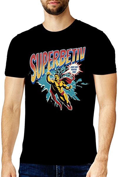 StoryGift Romania Tricou Barbati Super Betiv Super Erou, Sunt Aici Pentru Tin...