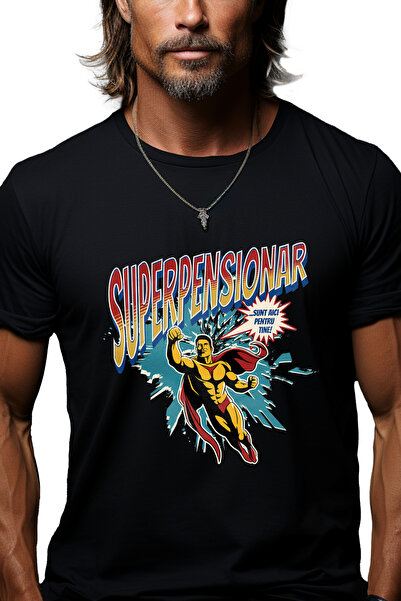 StoryGift Romania Tricou Barbati Super Pensionar Supererou Sunt Aici Pentru T...