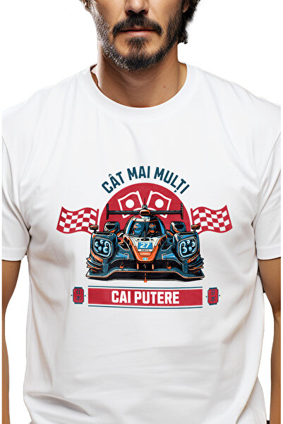 StoryGift Romania Tricou Barbati Cat Mai Multi Cai Putere Viteza Masina De Cu...