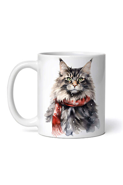 OEM Εξατομικευμένη λευκή κούπα, Γάτα Maine Coon, INOVATIX®. 330ml