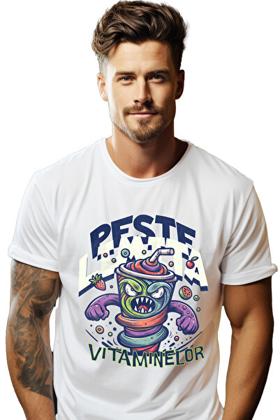 StoryGift Romania Tricou Barbati Bautura De Fructe Peste Limita Vitaminelor, ...