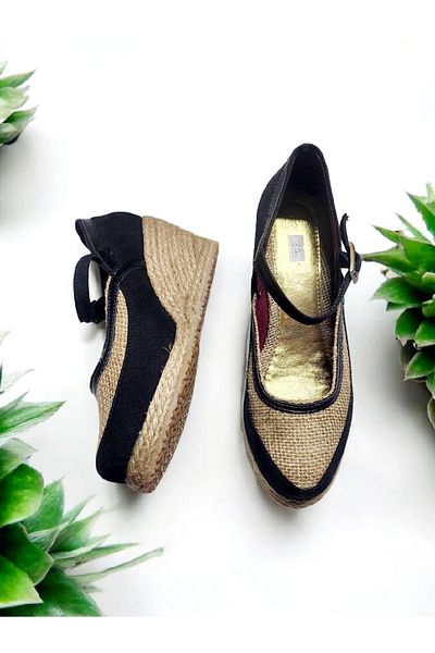 GokceKundura06 Stylish, Comfortable Summer Shoes with Straw Linen Buckle