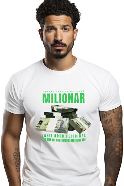 StoryGift Romania Tricou Barbati Milionar - Banii Aduc Fericirea Cu Imprimeu ...