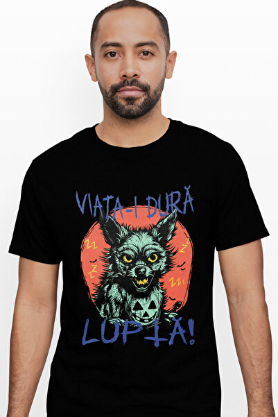 StoryGift Romania Tricou Barbati Caine Furios Mesaj Motivational Viata-i Dura...