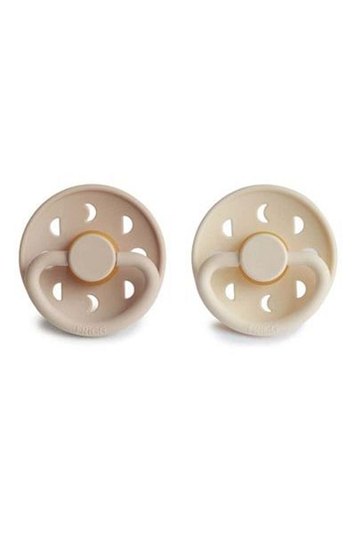 Frigg 0-6 Months Moon Phase Double Rubber Pacifier - Cream / Croissant