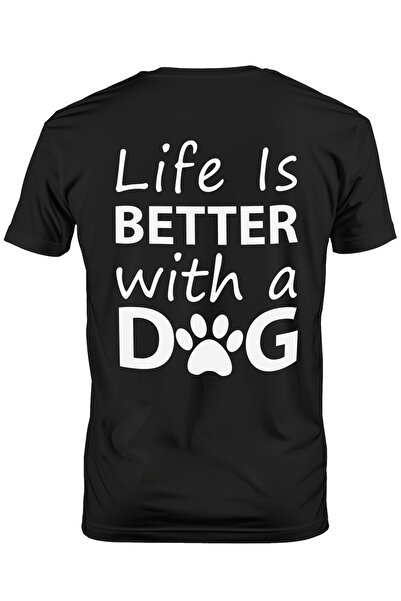 StoryGift Romania Tricou Barbati Pentru Iubitorii De Caini Cu Mesajul "life I...